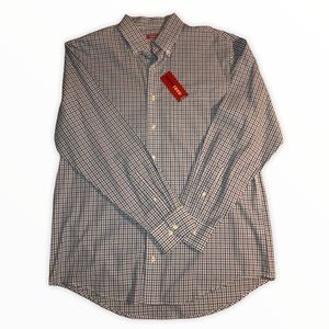 IZOD Blues & White Plaid Button Down